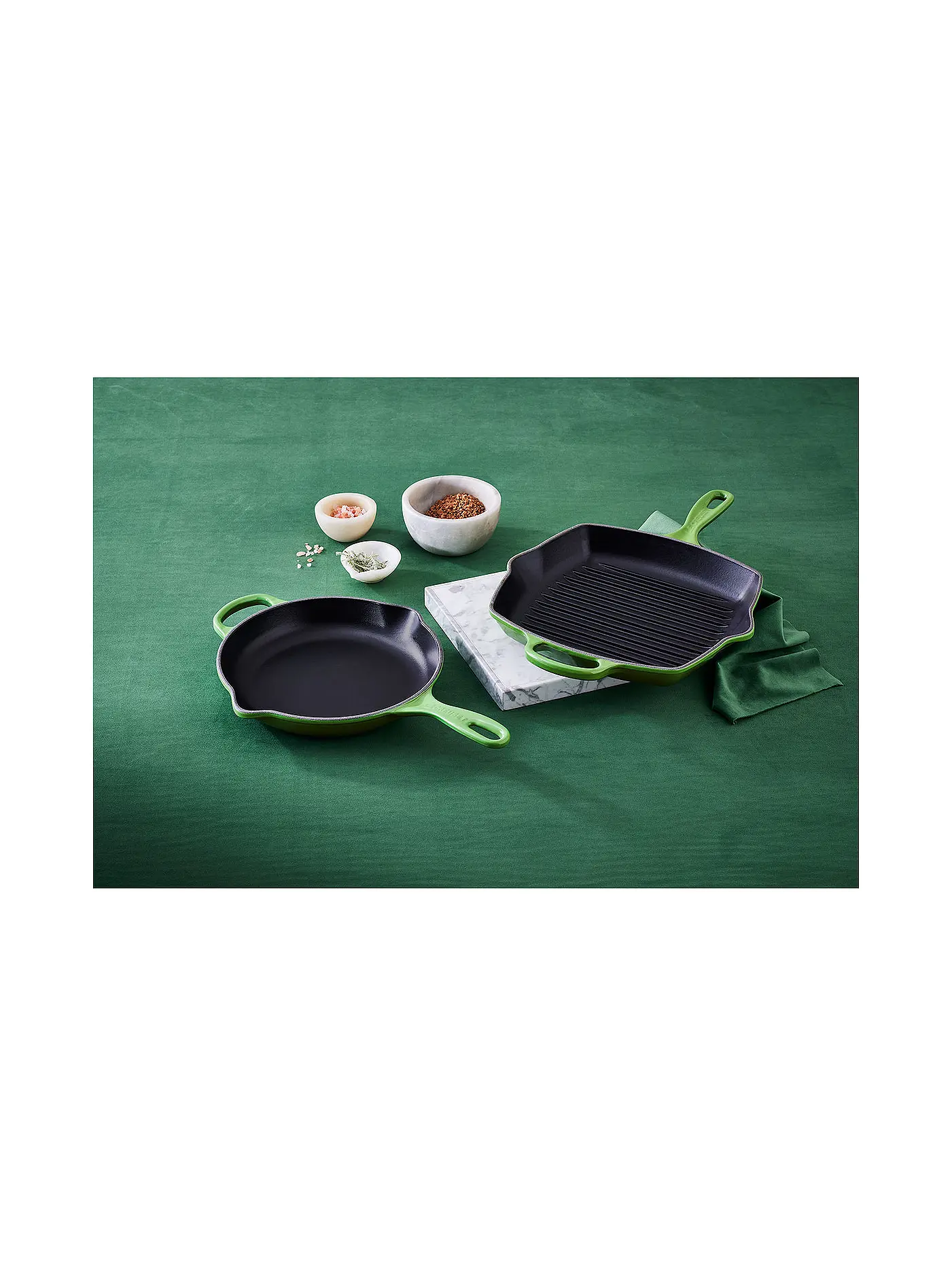 LE CREUSET | Grillpfanne quadratisch 26x26cm "Signature" (Ofenrot) | grün
